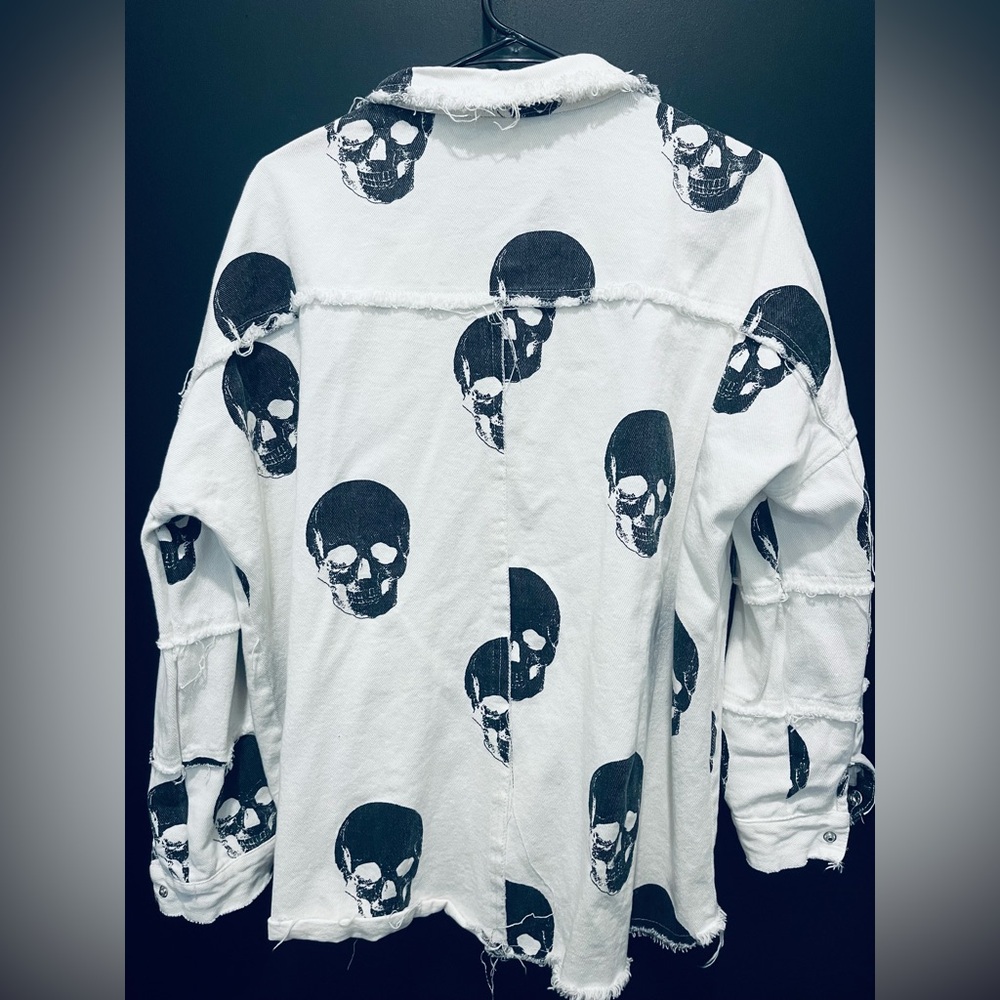 Fantastic Fawn Skull denim Jacket/Shirt… - Picture 11 of 11